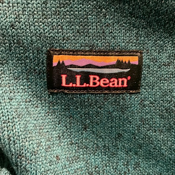 NWOT L.L. Bean Fleece Sweater in Heathered Teal - Picture 5 of 9